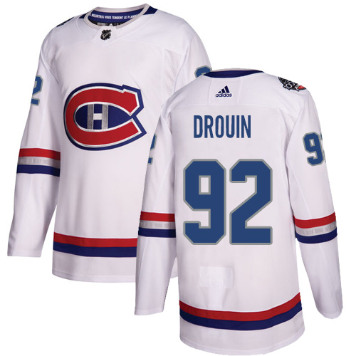 Herren Montreal Canadiens Eishockey Trikot Jonathan Drouin #92 Authentic Weiß 2017 100 Classic